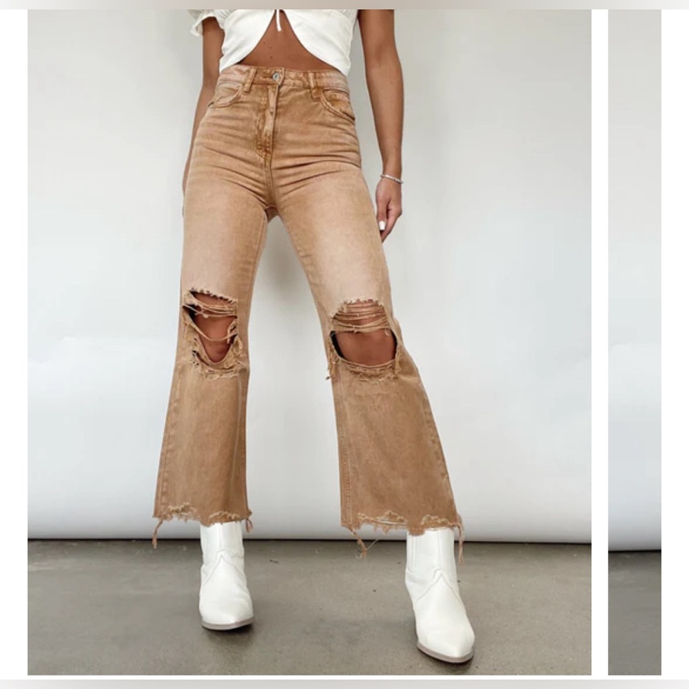 Crop flare denim